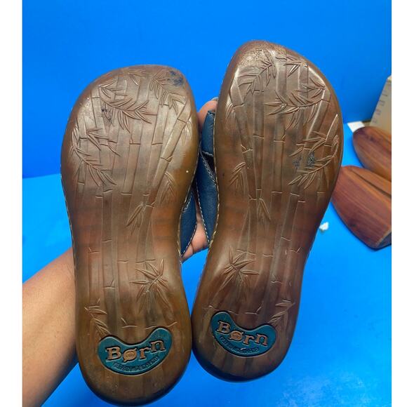 BOC Born Concept Sandals Women 6 M Leather Casual Thong Flat Slide On Shoes Blue - Picture 3 of 11